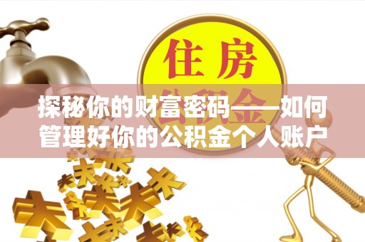 桃城探秘你的财富密码——如何管理好你的公积金个人账户信息