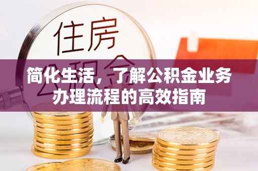 桃城简化生活，了解公积金业务办理流程的高效指南