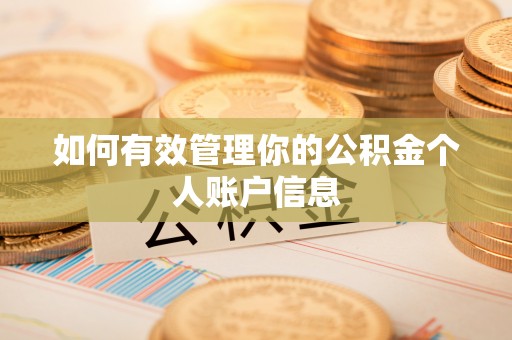桃城如何有效管理你的公积金个人账户信息